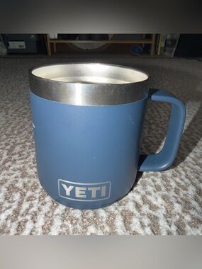 Yeti Steel-Trim Blue Travel Mug with Handle